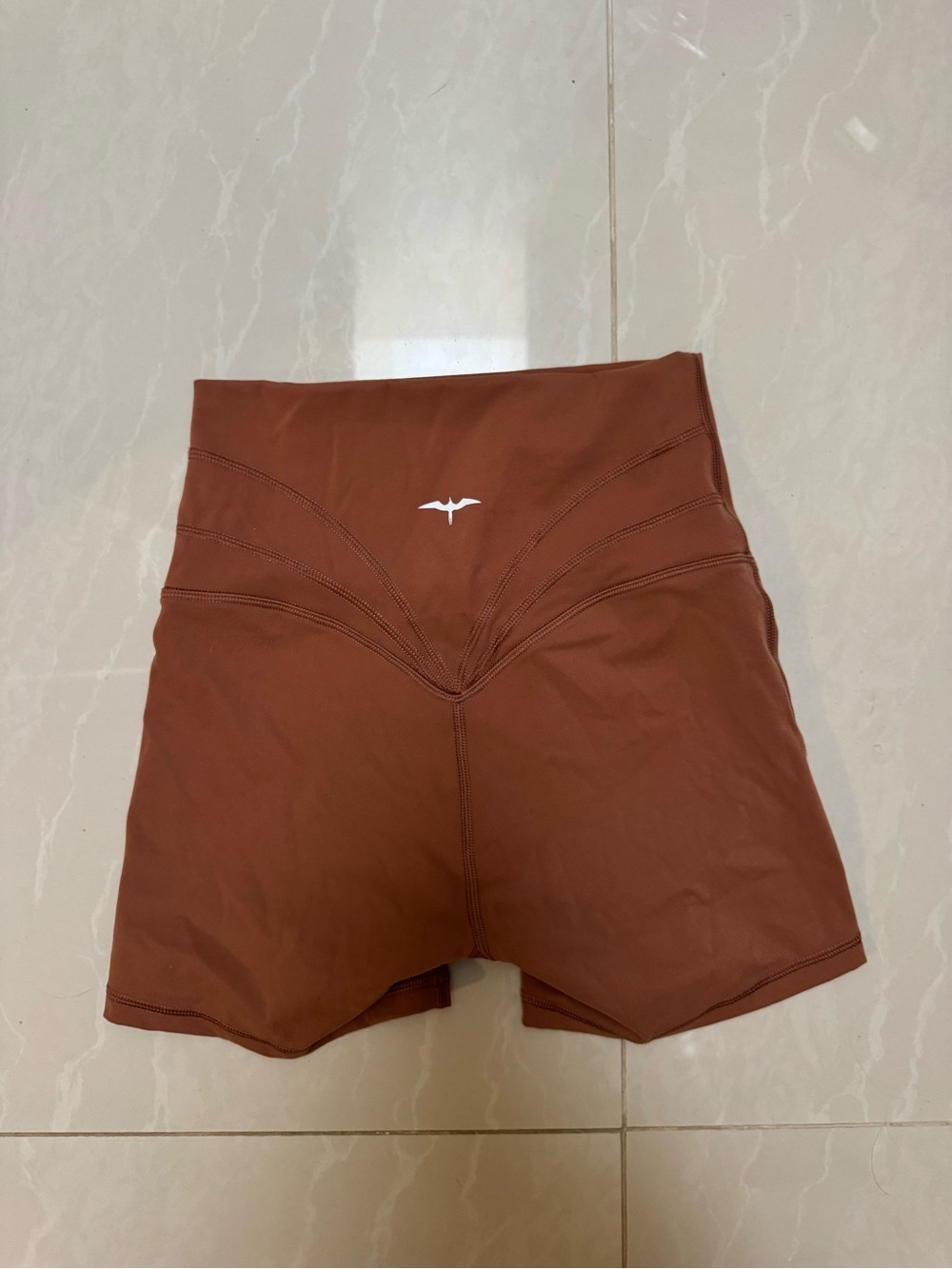 High-Rise Rust Women’s Active Shorts